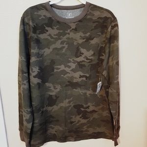 Mens L Camouflage Long Sleeve Thermal